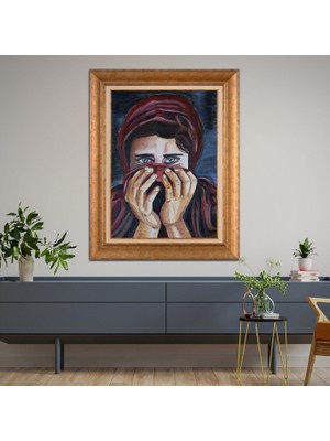 Giyense Altın Varaklı Çerçeveli Paspartulu Tablo SD1271