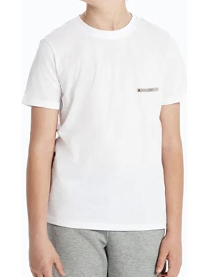 Rakerplus Beyaz %100 Pamuk Unisex Kısa Kollu Çocuk Tişört