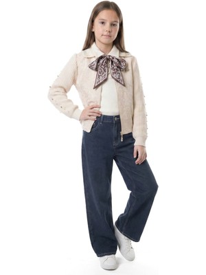 BZR Kids Kız Çocuk Fularlı 3lü Alt-Üst Takım 6-10 Yaş 25461