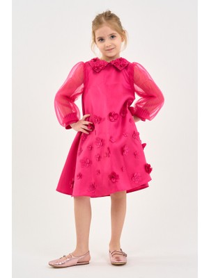 Damasqino Kız Çocuk Elbise 4-8 Yaş 9077