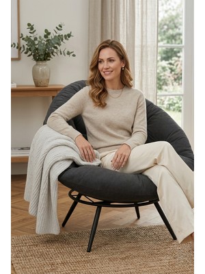 AVYNA Tekli Berjer Koltuk | Tv Izleme & Dinlenme Koltuğu | Yumuşak Minderli – Ergonomik Tasarım - Füme