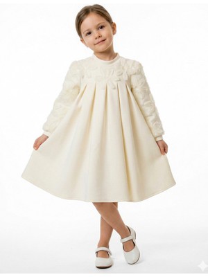 Damasqino Kız Çocuk Elbise 4-8 Yaş 1605