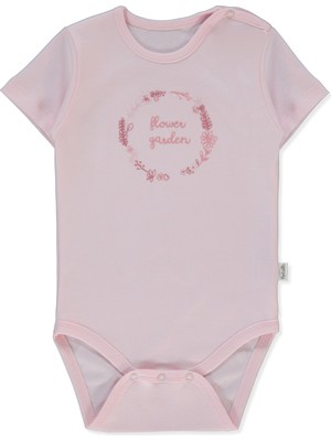 Bebetto Interlok Kısa Kollu Body Yaş (Flower Garden) Pembe