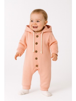 Chicsy Baby Unisex Bebek Kapüşonlu Düğmeli Mevsimlik Tulum