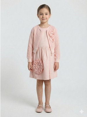 Moonstar Kız Çocuk Elbise + Bolero 6-9 Yaş 52124