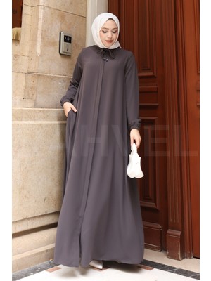 Moda Hayme A Kesim Ferace - Yarım Mevlana Model - Medine Ipeği