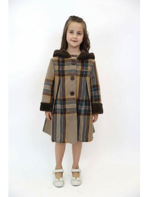 Damasqino Kız Çocuk Kaban 4-8 Yaş 1058