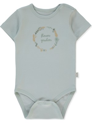 Bebetto Interlok Kısa Kollu Body Yaş (Flower Garden) Mint