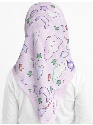 Pemira Kız Çocuk Pamuk Eşarp Desenli Çocuk Eşarp