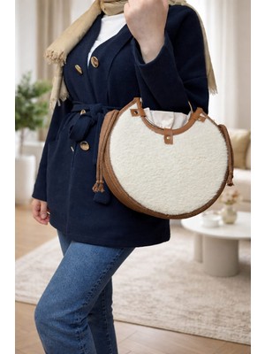 Özden Çanta El Yapımı Peluş Detaylı Tres Kordon Davul  Çanta