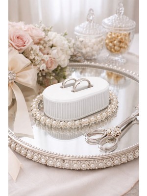 Juli 🤍 Minimal Çift Yüzük Standı – Beyaz