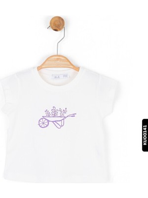 Nk Kids Dijital Baskılı Ay Kollu Yuvarlak Yakalı Kız Çocuk Tişört 9AY-4 Yaş 36615