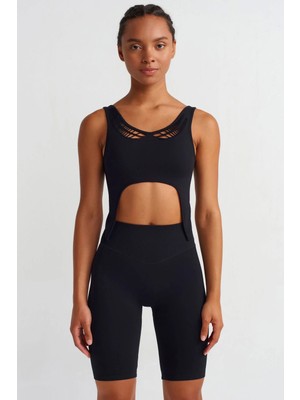 COMEUP V Bel Orta Toparlayıcı Biker Şort Siyah