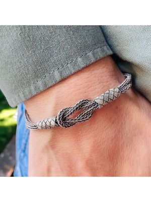 Rachel Silver Kazaziye Telkari El Işi Örgülü 925 Ayar Gümüş Erkek Bileklik