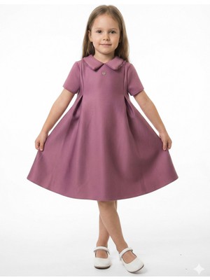 Damasqino Kız Çocuk Elbise 4-8 Yaş 9221