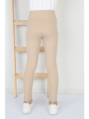 Libas Verda Fitilli Şardonlu Vizon Kız Çocuk Günlük Tayt