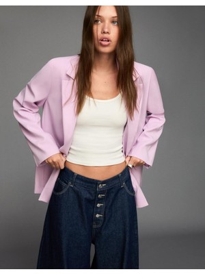 Allbucks Bershka, Oversize Sırtı Bağcıklı Blazer Ceket ABBRS3786