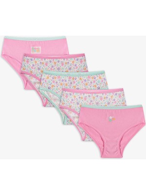 Penti Pembe Kız Çocuk Popflower Pamuklu 5'li Slip Külot