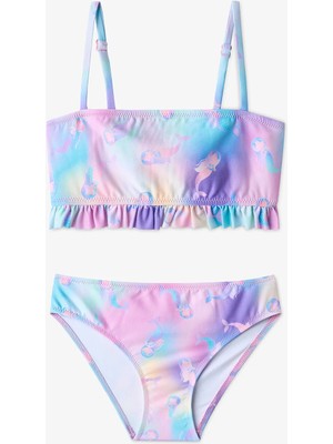 Penti Renkli Kız Çocuk Mermaid Bandeau Bikini Takımı