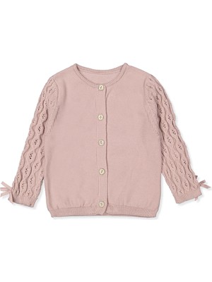 Bebetto Triko Hırka (Burgu Desen) Gül Kurusu