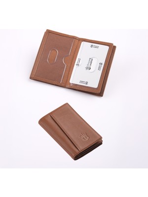 Ancora Leather Hakiki Deri Minimal KARTLIK-26206-TABA