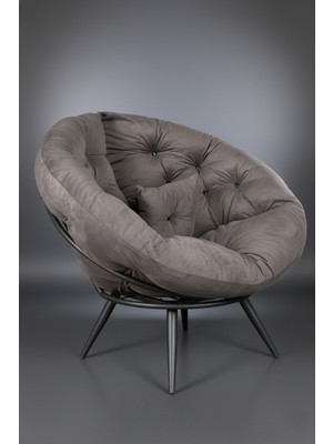 AVYNA Premium Tekli Berjer Koltuk | Tv ve Okuma Koltuğu | Yastıklı – Konfor Odaklı Tasarım - Füme