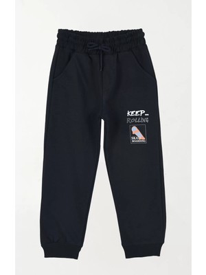 Alg ERKEK ÇOCUK MİNİMAL DESENLİ 2 İP ŞARDONSUZ ALT EŞOFMAN %75 PAMUK