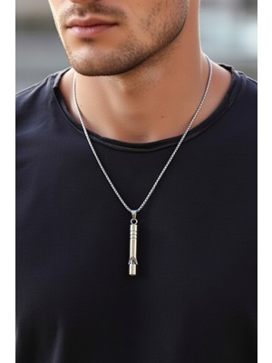 Jade'm Gold Jadem Gold Acil Durum Düdüğü 316L Çelik Kararma Yapmaz Yüksek Desibel Kolye Unisex