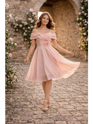 Tarz Çocuk Kız Çocuk Omuz Dekolteli Kısa Abiye Elbise 10-14 Yaş - Mezuniyet, Düğün, Nişan, Nikah, Davet & Özel Gün