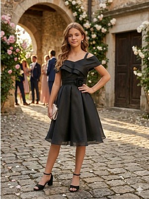 Tarz Çocuk Kız Çocuk Omuz Dekolteli Kısa Abiye Elbise 10-14 Yaş - Mezuniyet, Düğün, Nişan, Nikah, Davet & Özel Gün