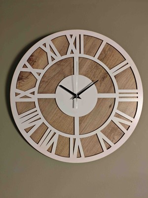 Ergeç Tasarım 40 cm Modern Roma Rakamlı Duvar Saati – Sessiz Akar Mekanizma – Çift Kat Mdf Ahşap