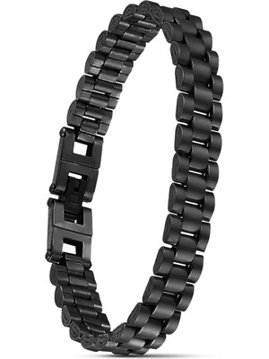 Moncuk Design Siyah Ful Çelik Bileklik 33511G1D6M