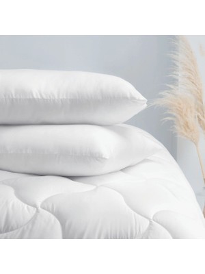 Uykulin Çift Kişilik Beyaz Yorgan &yumuşacık Puf Puf dolgulu+2adet ortopedik yastık hediyeli