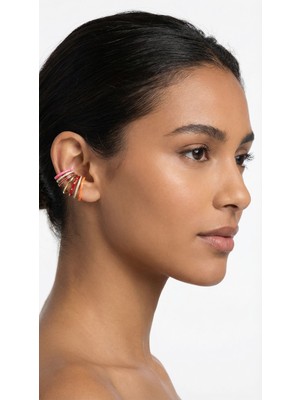 Mimoza Accessories Zirkon Tek Delik Çoklu Küpe Model