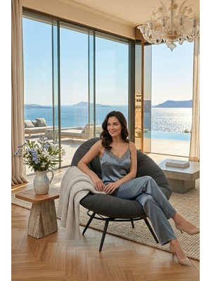 AVYNA Modern Tekli Koltuk Berjer | Relax & Tv Koltuğu | Konforlu Yastıklı – Şık Tasarım - Füme