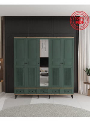 T&B Nil 5 Kapaklı Çekmeceli Gardırop - Tamamı Mdf