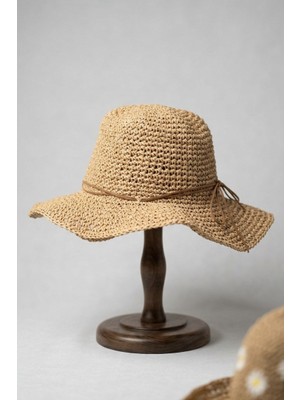 Mollycrush Kadın Hasır Fiyonk Detaylı Plaj Şapkası - Şekil Verilebilir Telli Bucket