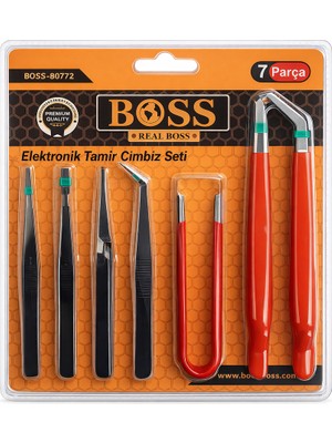 Boss 7 Parça Elektronik Tamir ve Cımbız Seti –  Hassas Onarım Alet Seti