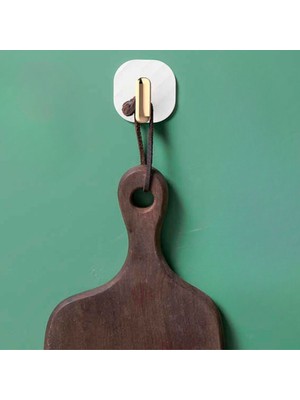 By Nevser® 2li Yapışkanlı Retro Askılık Dolap Kapak Kulpu Beyaz