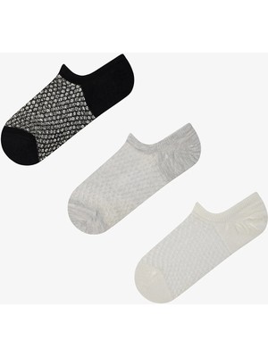 Penti 3 Çift Burun Dikişsiz Kendinden Desenli Sneaker Çorap