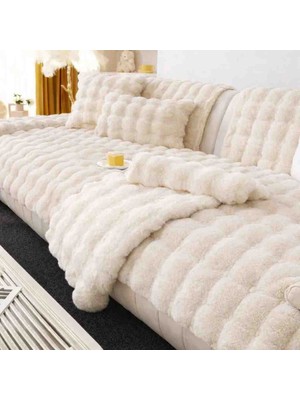 new colourse Peluş 3 Kişilik Kanepe Örtüsü 1 Adet 80X200CM Örtü