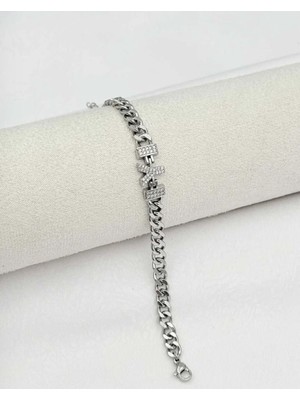 SY Aksesuar 14K Silver Kuyumcu Model Harf Bileklik