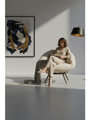 AVYNA Modern Tekli Dinlenme Koltuğu | Berjer Tv Koltuğu | Yastıklı – Rahat Oturum Tasarımı - Krem