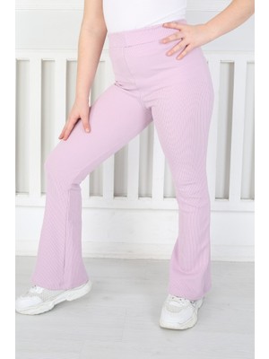 Libas Verda Ispanyol Paça Birinci Kalite Fitilli Kumaş Lila Kız Çocuk Günlük Tayt