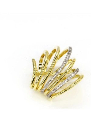 Mimoza Accessories Zirkon Tek Delik Çoklu Küpe Model