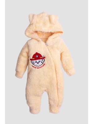 Chicsy Baby Kışlıktatlı Peluş Köpek Nakışlı Welsoft Tulum