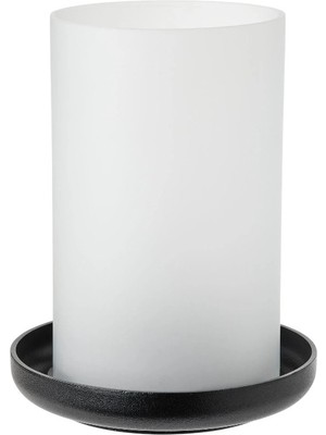 IKEA Hedervärd Fener , Buzlu Cam-Siyah, 22 cm