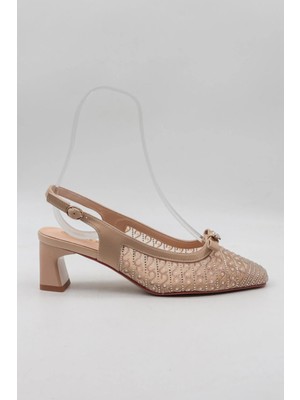 Kriste Bell Kristebell Özel Seri Kalın Kısa Topuk Taşlı Fiyonk Detaylı Topuklu Ayakkabı K262 - 3007 Y