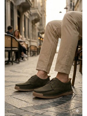 Mehmet Mete 62401 Bağcıklı Rahat Cool Men Nubuk Hakiki Deri Erkek Ayakkabı
