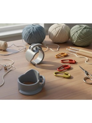 Gonulella Ip Tutucu Yüzük Ip Germe Yüzüğü Örgü Yüzüğü (Büyük Boy)